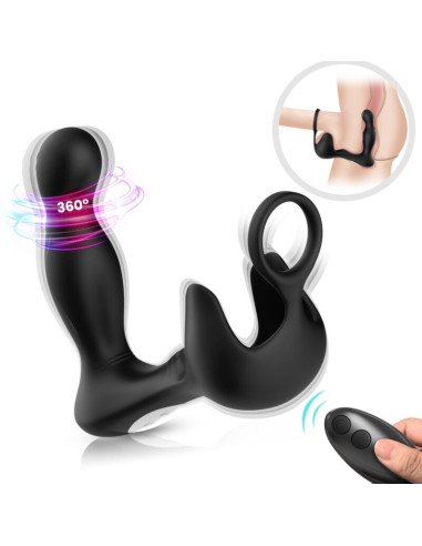 VIBROMASSEUR ANAL SURROUND COCKRING ET STIMULATEUR TESTICULE TÉLÉCOMMANDÉ