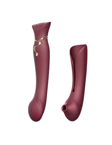 ENSEMBLE VIBRO QUEEN ET GAINE CLITORIS ROUGE