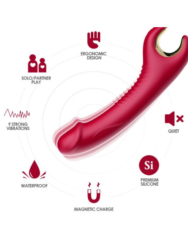 DILDO ROTATIF PRINCE ROUGE