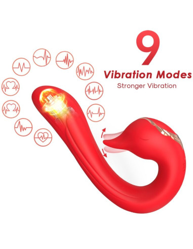 VIBRO DELFIN MULTIPOSITION EFFET CHALEUR ROUGE