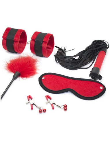 ENSEMBLE DE BONDAGE 5 PIÈCES ROUGE