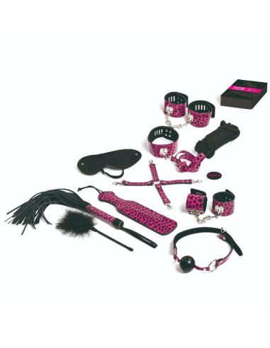 SET 13 ACCESSOIRES DE BONDAGE MAGENTA