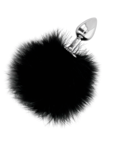 PLUG EXTRA ANAL AVEC POM-POM NOIR 7 CM