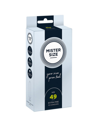 PRÉSERVATIF MISTER SIZE TAILLE S 49 MM (10 UNITÉS)