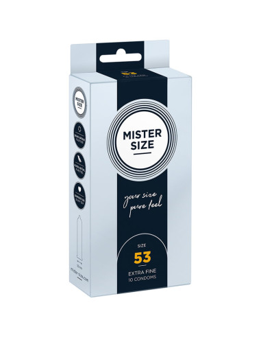 PRÉSERVATIF MISTER SIZE TAILLE M 53 MM (10 UNITÉS)