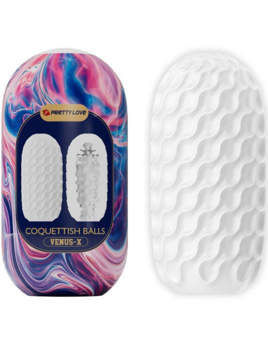 PRETTY LOVE - COQUETTISH BALLS MASTURBATEUR HOMME EN SILICONE BLANC