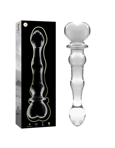 NEBULA SERIES BY IBIZA - MODÈLE 21 GODE EN VERRE BOROSILICATE CLAIR 20.5 CM -O- 3.5 CM