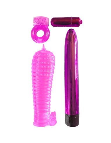 KIT POUR COUPLES AVEC ANNEAU, GAINE ET VIBRO ROSE