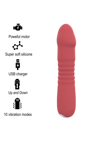 VIBROMASSEUR JUNI UP & DOWN 10 VIBRATIONS ROUGES